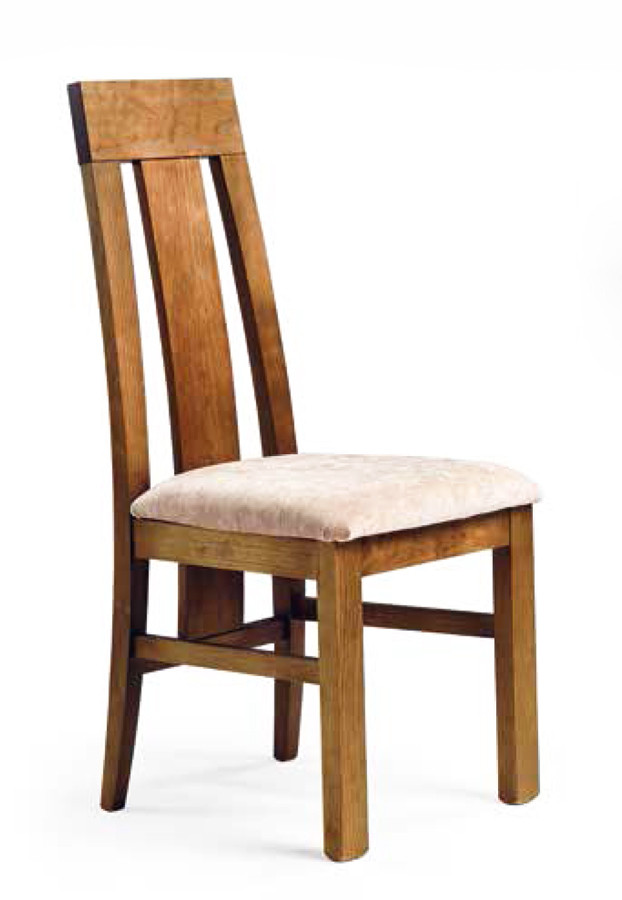 SILLA COMEDOR MODERNA RESPALDO MADERA - PINO