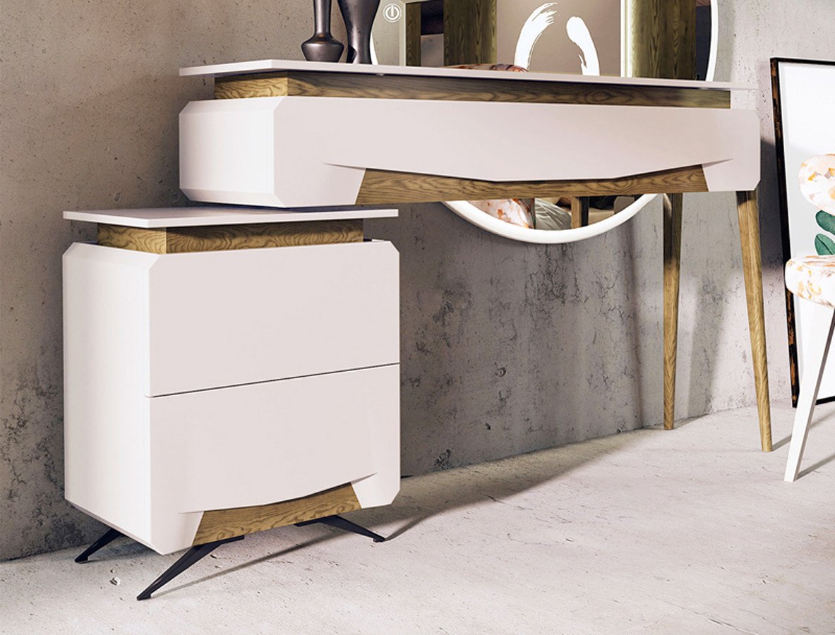 MUEBLE DE ENTRADA DISEÑO NÓRDICO CAJONERA LATERAL - DM