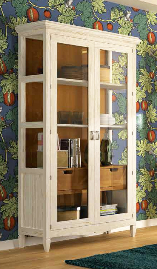 VITRINA AUXILIAR CON 2 PUERTAS EN MADERA DE ORIGEN SOSTENIBLE