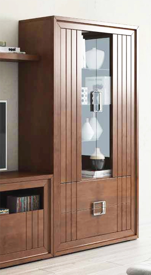 VITRINA DE DISEÑO CON DOS PUERTAS Y DOS CAJONES