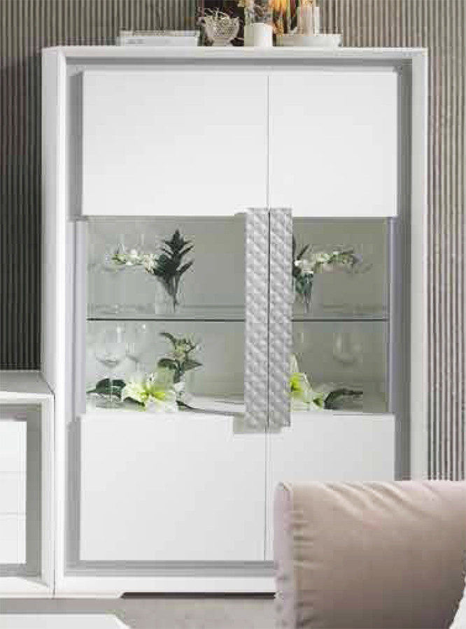 VITRINA AUXILIAR 2 PUERTAS CRISTAL Y MADERA - DM