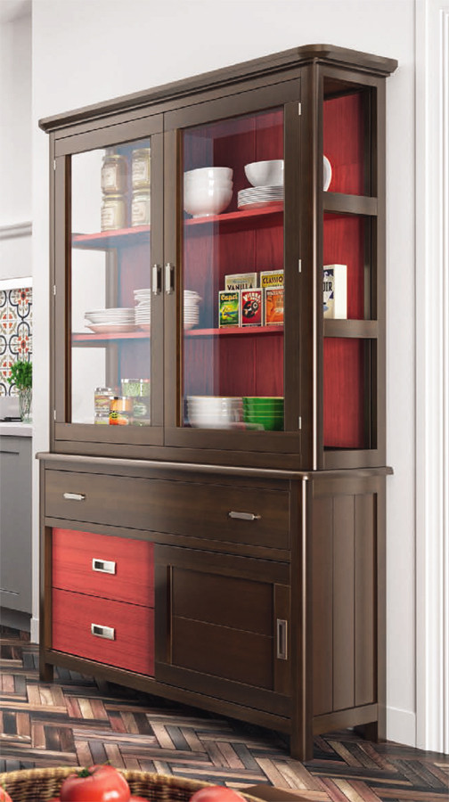 VITRINA ALACENA CON 2 PUERTAS Y APARADOR CON CAJONES