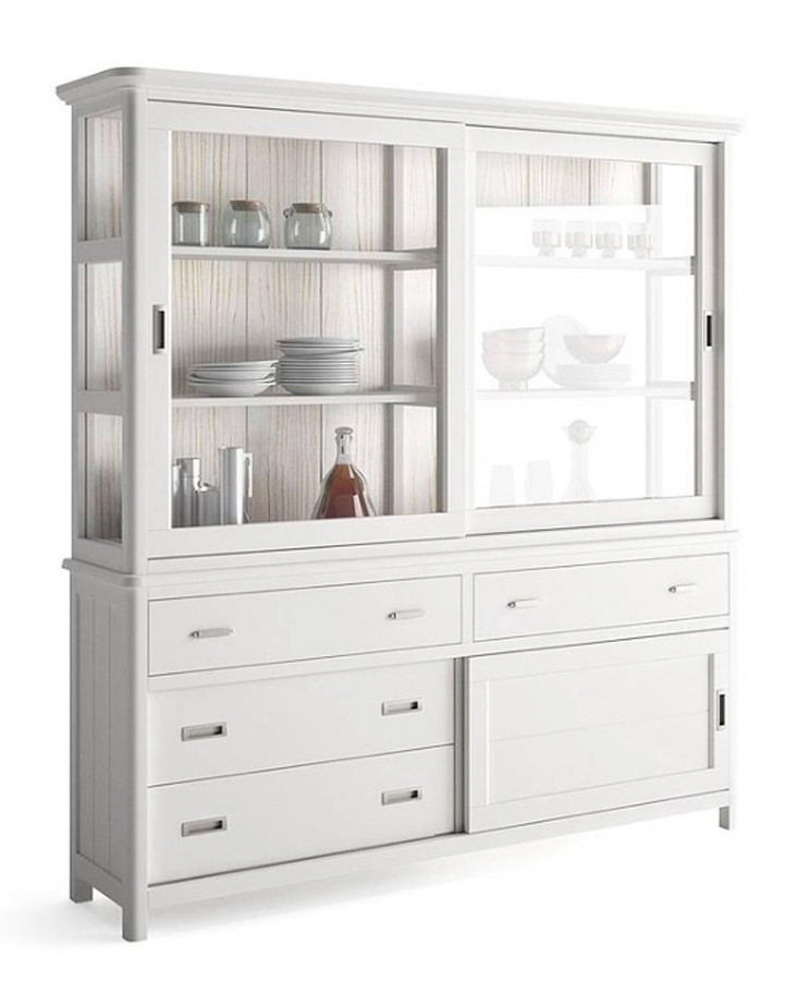 VITRINA CON PUERTAS CORREDERAS Y CAJONES