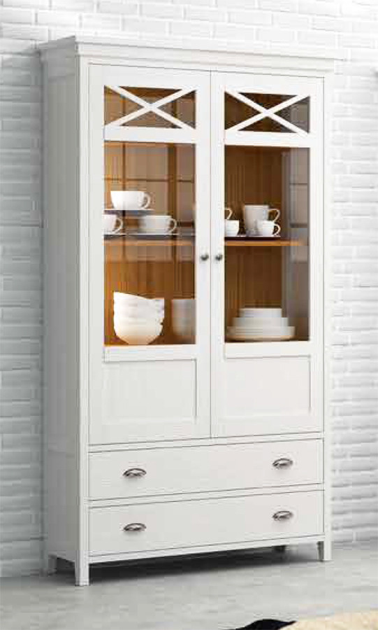 VITRINA PARA SALÓN COMEDOR EN MADERA DE PINO DE ORIGEN SOSTENIBLE