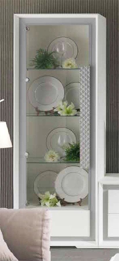 VITRINA CON 1 PUERTA CRISTAL Y 1 CAJÓN - DM