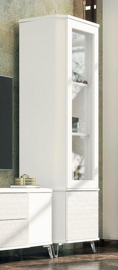 VITRINA DE DISEÑO CON 1 PUERTA y 2 CAJONES - DM