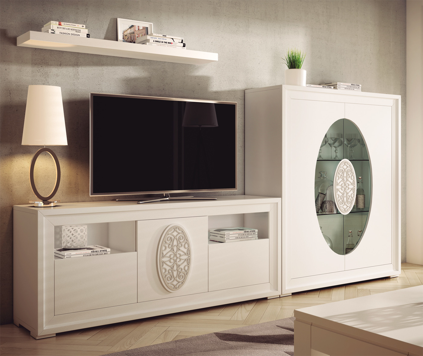 ▷ MUEBLE TV CON VITRINA para salón y comedor