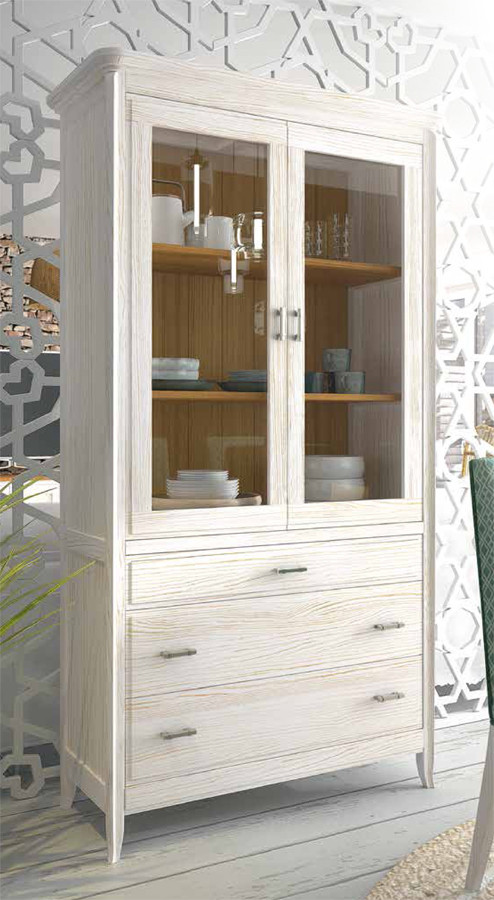 VITRINA DE SALÓN ESTILO COLONIAL MODERNO MADERA ORIGEN SOSTENIBLE