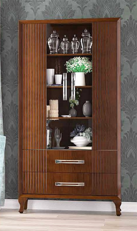 ELEGANTE VITRINA CON DOS PUERTAS Y DOS PRÁCTICOS CAJONES