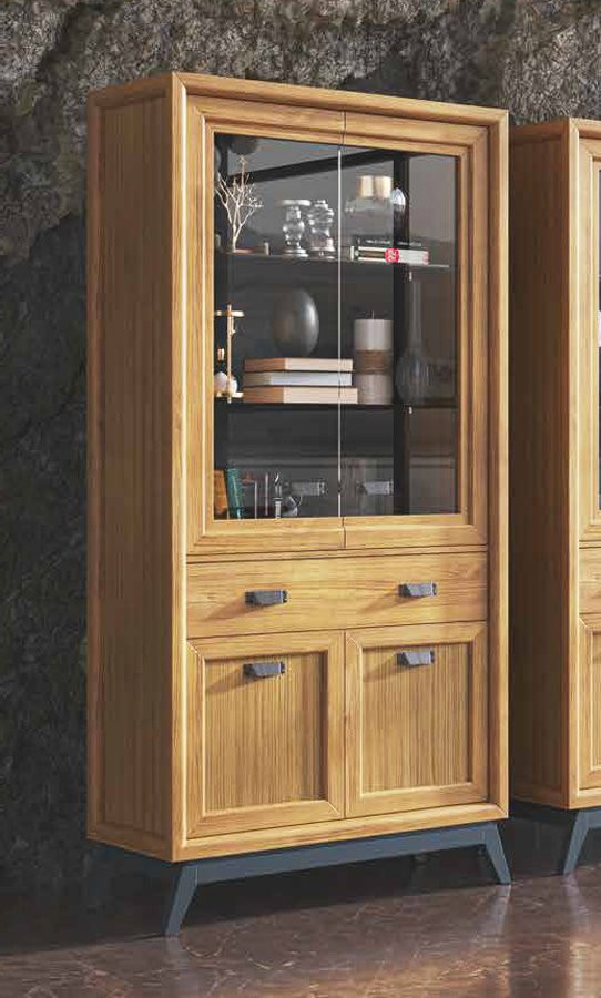 VITRINA DE SALÓN COMEDOR ESTILO NÓRDICO EN MADERA SOSTENIBLE
