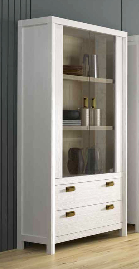 VITRINA CON 2 PUERTAS Y 2 CAJONES PARA SALONES MODERNOS