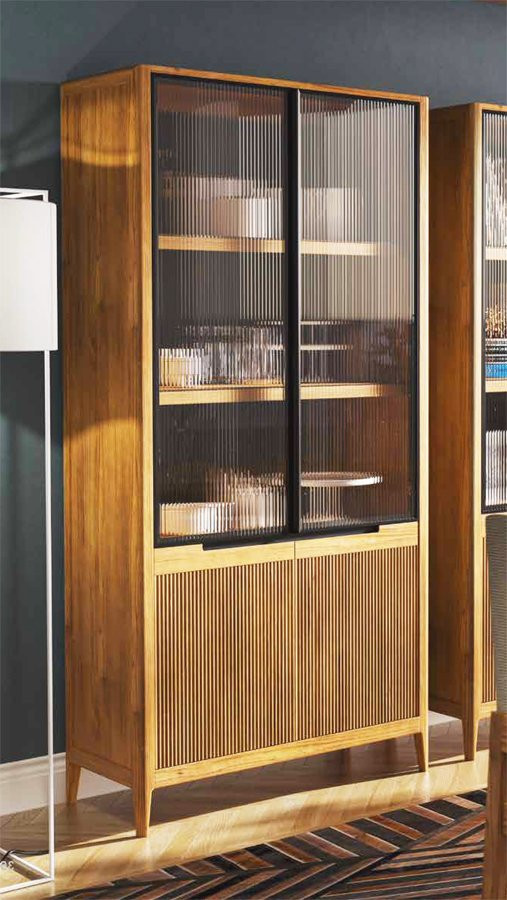 VITRINA DE DISEÑO MODERNO Y FABRICADA CON MADERA SOSTENIBLE