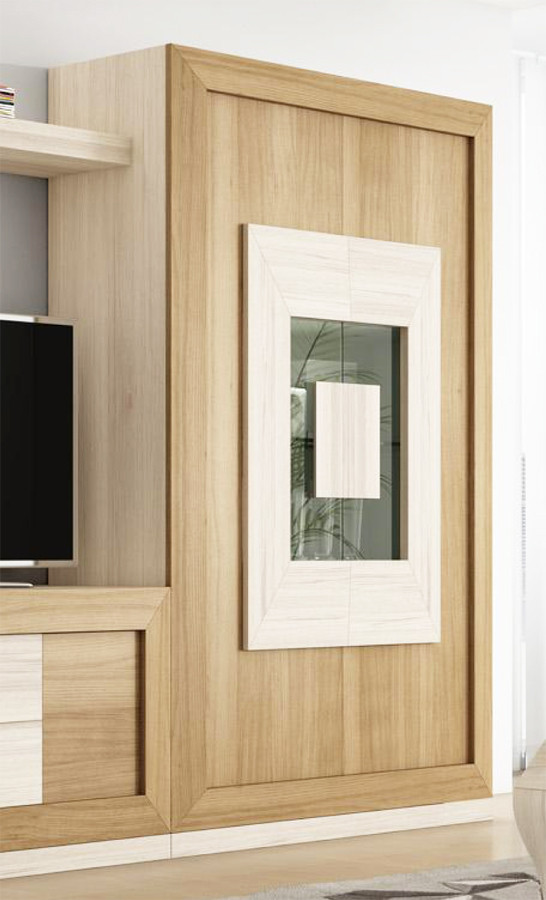 VITRINA MODERNA CON 2 PUERTAS MADERA - ROBLE