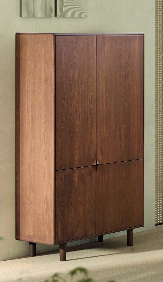 VITRINA DE DISEÑO NÓRDICO CON PUERTAS DE MADERA Y PATAS OPCIONALES