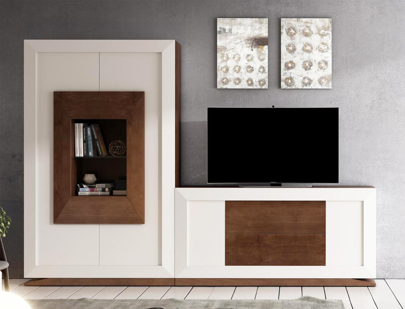 COMPOSICIÓN PARA SALÓN COMEDOR MADERA - ROBLE