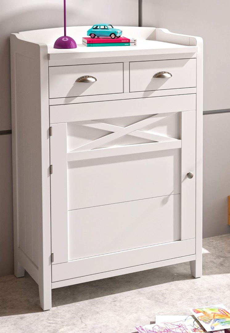 MUEBLE ZAPATERO CON PUERTA Y 2 CAJONES EN MADERA NATURAL