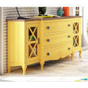 APARADOR ESTILO VINTAGE CON 2 PUERTAS CON ASPAS 2 CAJONES MADERA