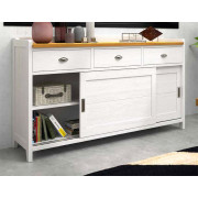 APARADOR DE MADERA CON 2 PUERTAS CORREDERAS Y 3 CAJONES