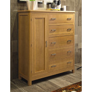 COMODA CON 5 CAJONES Y 1 PUERTA MADERA