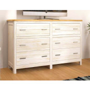 COMODA ANCHA CON 6 PRÁCTICOS CAJONES MADERA