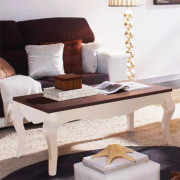 MESA DE CENTRO ESTILO ISABELINA Y ELEVABLE - PINO