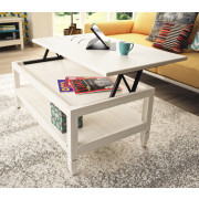 MESA DE CENTRO ELEVABLE SALÓN COMEDOR MADERA PINO NATURAL