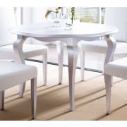 MESA DE COMEDOR REDONDA EXTENSIBLE CON PATA ISABELINA MADERA - PINO