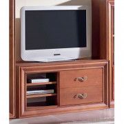 MUEBLE PARA TELEVISIÓN CON 2 CAJONES ESTILO CLÁSICO - PINO