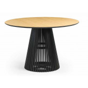 MESA DE COMEDOR REDONDA FIJA Y DE DISEÑO MODERNO MADERA - ROBLE