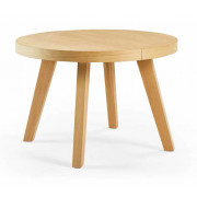 MESA COMEDOR REDONDA ESTILO NÓRDICO MADERA NATURAL - ROBLE