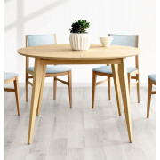 MESA DE COMEDOR REDONDA FIJA O EXTENSIBLE MADERA - ROBLE