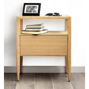 MESITA DE NOCHE DE INSPIRACIÓN NÓRDICA CON 1 CAJÓN MADERA - ROBLE