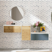 RECIBIDOR DE DISEÑO MODERNO CON 3 PUERTAS MADERA  - DM