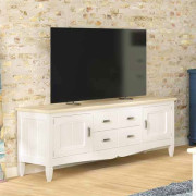 MUEBLE TELEVISIÓN 2 CAJONES Y 2 PUERTAS MADERA ORIGEN SOSTENIBLE