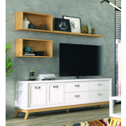 MUEBLE DE TELEVISIÓN CON ESTANTES PARA SALÓN ESTILO NÓRDICO