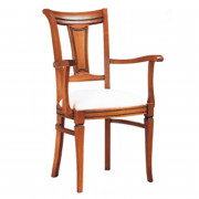 SILLÓN MODELO ALHAMBRA CON ASIENTO PRETAPIZADO - PINO