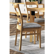 SILLA RESPALDO DE MADERA NATURAL SOSTENIBLE Y ASIENTO TAPIZADO