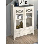 VITRINA CON PUERTAS CON ASPAS REALIZADA EN MADERA NATURAL SOSTENIBLE