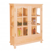 VITRINA BAJA CLÁSICA CON 2 PUERTAS Y 1 CAJÓN MADERA - PINO