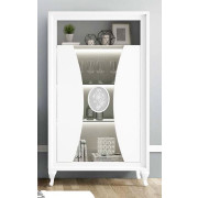 VITRINA DE MADERA CON 2 PUERTAS CRISTAL