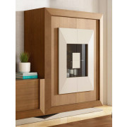 VITRINA DE DISEÑO MODERNO 2 PUERTAS MADERA - ROBLE