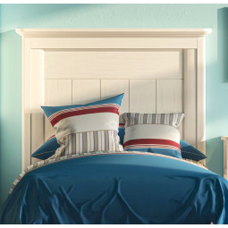 CABECERO DE CAMA JUVENIL CON PANEL DE MADERA Y MOLDURA