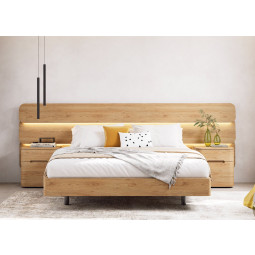 CABECERO DE CAMA CON LAMAS HORIZONTALES E ILUMINACIÓN LED OPCIONAL