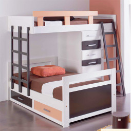 CAMA INFANTIL LITERA TREN MADERA - PINO