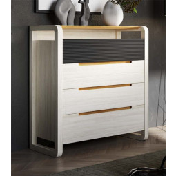 COMODA MODERNA CON ESTRUCTURA MACIZA ACABADO NATURAL