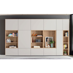 LIBRERÍA CON ESTANTES Y 12 PUERTAS CON GRAN CAPACIDAD DE ALMACENAJE