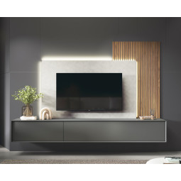 MUEBLE PARA TELEVISIÓN DE DISEÑO MODERNO CON DOS PANELES - ROBLE
