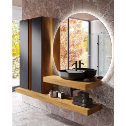 CONJUNTO DE BAÑO CON DOS PRÁCTICAS COLUMNAS DE ALAMACENAJE