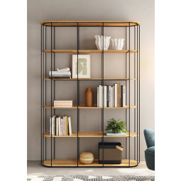 ESTANTERÍA DE DISEÑO ATEMPORAL CON ESTRUCTURA METÁLICA Y BALDAS
