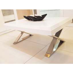 MESA DE CENTRO ELEVABLE PATAS CRUCETA DE ACERO - DM